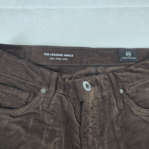 AG Goldschmied Legging Ankle Women’s Brown Stretch Corduroy Skinny Jeans Size 27 - Picture 3 of 11